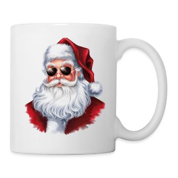 Weihnachtsmann Sonnenbrille Santa Claus cool - Tasse - Weiß - Rechts