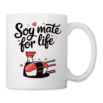 Geschenkidee lustig Zitat Design Sushi Soja Soße - Tasse - Weiß - Rechts
