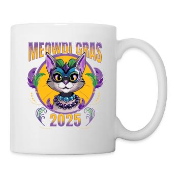 Meowdi Grass Cat Lover Mardi Party 2025 - Mug - white - Right