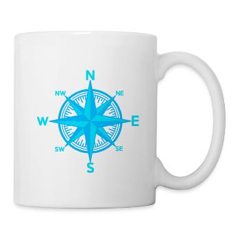 Wind rose maritime compass sailor sailor - Mug - white - Right