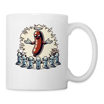 Les disciples de la viande prient la sainte bratwurst - Mug blanc - blanc - Droite