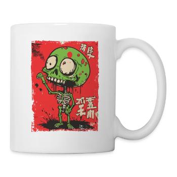 Cute Green Zombie Skeleton - Mug - white - Right