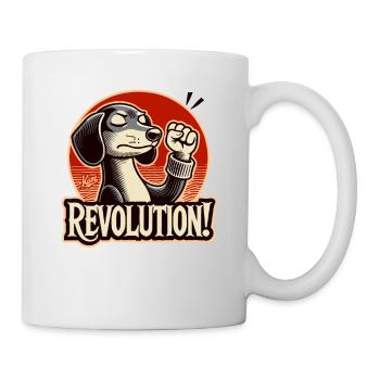 Révolution spirituelle et teckel poing levé - Mug blanc - blanc - Droite
