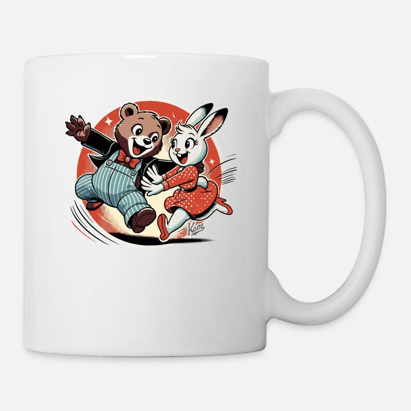 L’ours et le lapin sont heureux ensemble - Mug blanc - blanc
