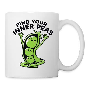 Trouvez votre jeu de mots de yoga Inner Peas - Mug blanc - blanc - Droite
