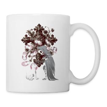 Halloween Ghost Ghost Crosses Crucifix Cat - Mug - white - Right