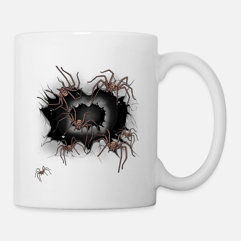 Araignées d’Halloween Araignées araignées Phobie Panique - Mug blanc - blanc