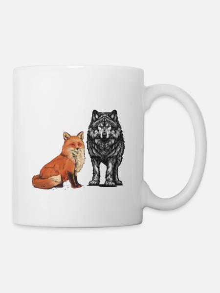 Fuchs Füchse Wolf Wölfe Wildtiere - Tasse - Weiß