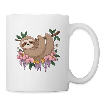 Lustiges Faultier Relax für Kinder - Tasse - Weiß - Rechts