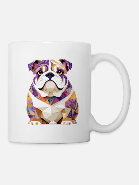 Englische Bulldogge Verspielte Entzückende Spaß Tierfarbe - Tasse - Weiß