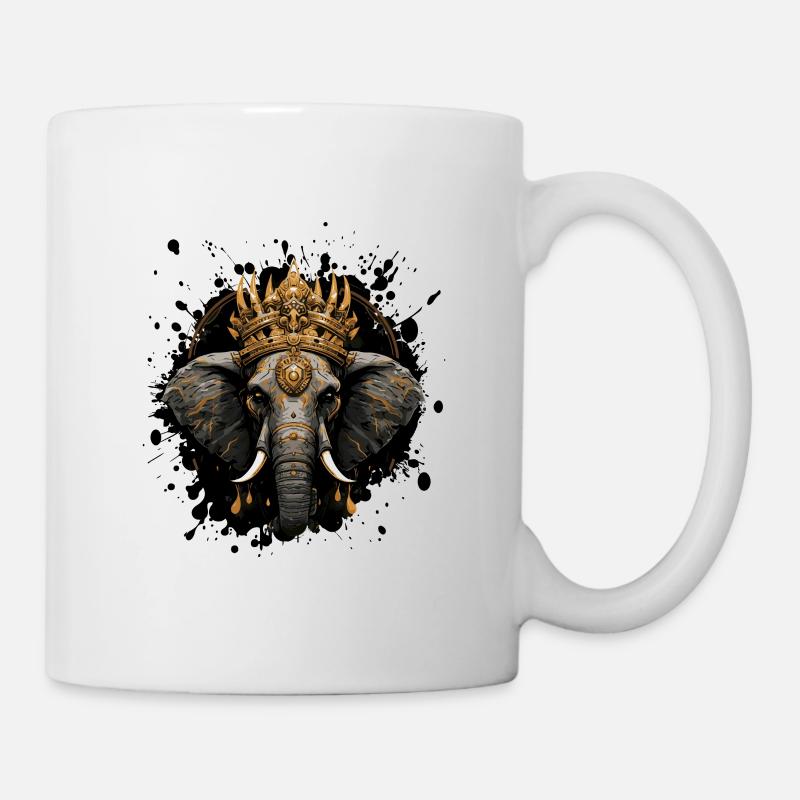 elefant krone tier - Tasse - Weiß