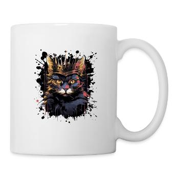 Chat Chat Animal Couronne - Mug blanc - blanc - Droite