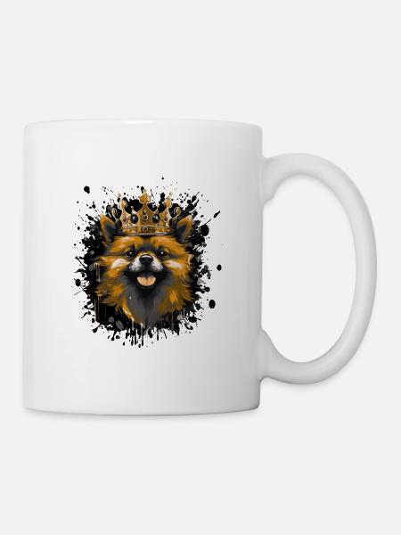zwergspitz hund tier - Tasse - Weiß