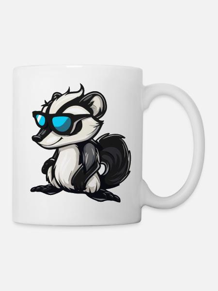 Stinktier Comic Cool - Tasse - Weiß