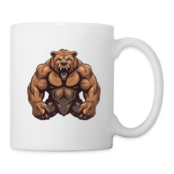 Muscles du grizzli de l’ours - Mug blanc - blanc - Droite
