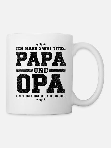 Papa und Opa Titel - Tasse - Weiß