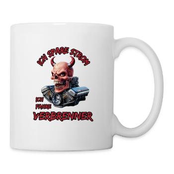 I save electricity I drive combustion engines - Mug - white - Right