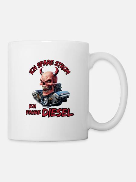 Ich Spare Strom Ich Fahre Diesel - Tasse - Weiß