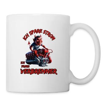 I save electricity I drive combustion engines - Mug - white - Right