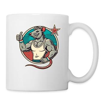 Fit Gym Rat Pouces vers le haut - Mug blanc - blanc - Droite