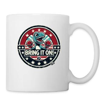 Little dinosaur boxer: "Come on!" - Mug - white - Right