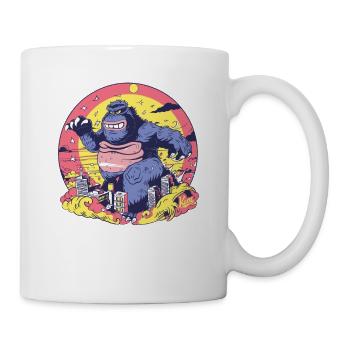 Witziges Monster spaziert durch die Stadt - Tasse - Weiß - Rechts