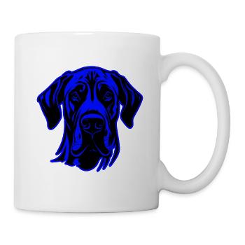 Great Dane Hund Tier Porträt - Tasse - Weiß - Rechts