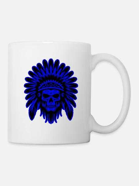Crâne Apache Indien - Mug blanc - blanc