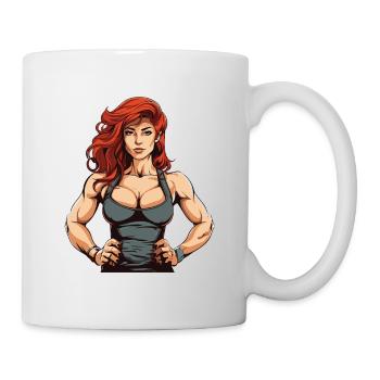 Woman Fitness Muscles Gym Girl - Mug - white - Right