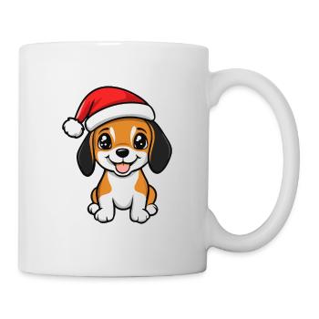 Beagle Hund Weihnachten - Tasse - Weiß - Rechts
