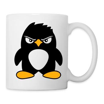 Pinguin guckt ernst böse gefährlicher cooler Blick - Mug - white - Right