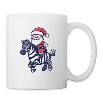 Zebra Santa Claus Cartoon - Mug - white - Right
