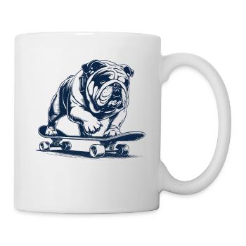Bouledogue patineur - Mug blanc - blanc - Droite