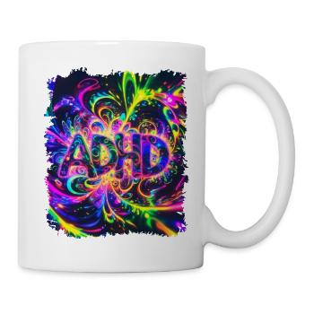 ADHD psychodelic funny colorful cute - Mug - white - Right