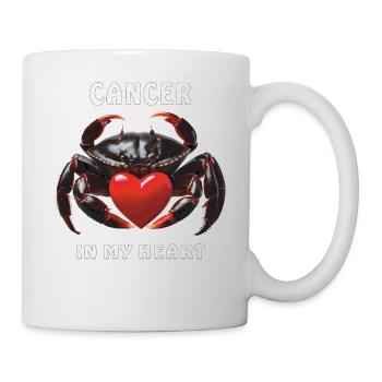 CANCER CANCER dans mon cœur - Mug blanc - blanc - Droite