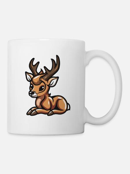 Hirsch Comic - Tasse - Weiß