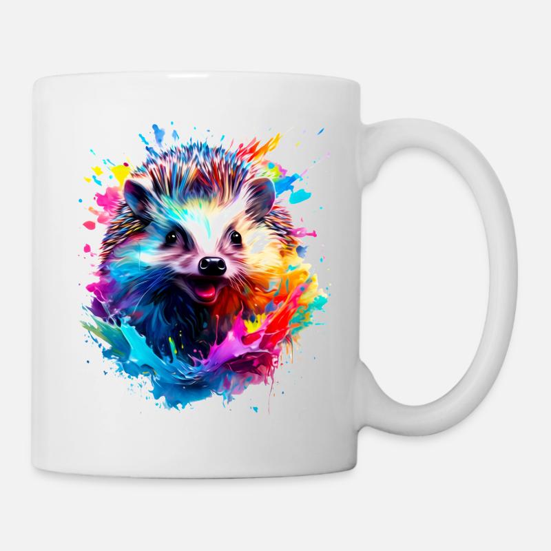 Hérisson peint - Mug blanc - blanc