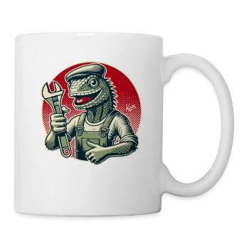 Craftsman Lizard with Wrench - Mug - white - Right