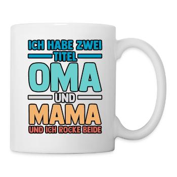 J’ai deux titres : Mamie et Maman - Mug blanc - blanc - Droite