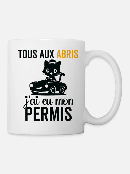 J'ai eu mon Permis félicitations à moi même - Mug blanc - blanc