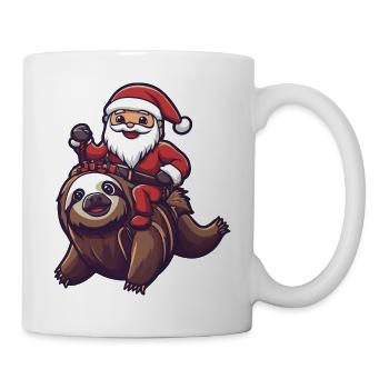 Paresseux Père Noël dessin animé - Mug blanc - blanc - Droite