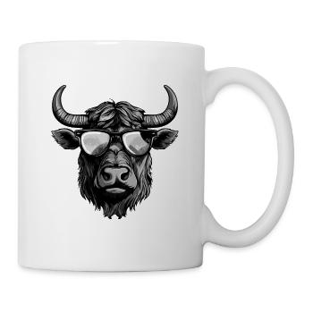 Bull Hipster Cool Party Taurus - Mug - white - Right