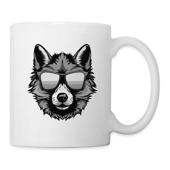 Loup Hipster Cool Party - Mug blanc - blanc - Droite