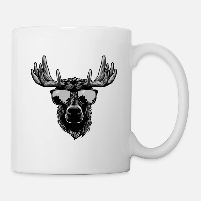 Elch Hipster Cool Party - Tasse - Weiß