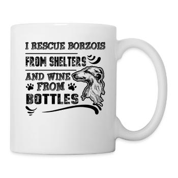 I Rescue Borzois From Shelters - Mug - white - Right