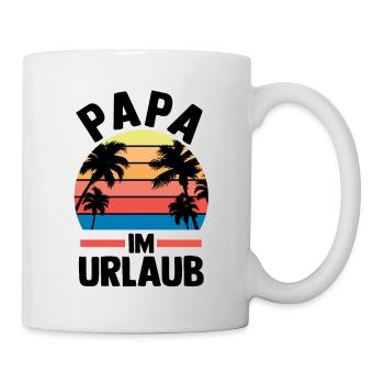 Urlaub Urlauber Vater Papa - Tasse - Weiß - Rechts