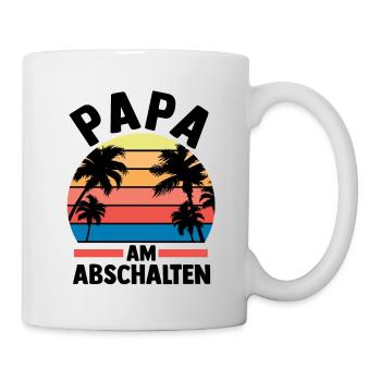 Urlaub Urlauber Vater Papa - Tasse - Weiß - Rechts