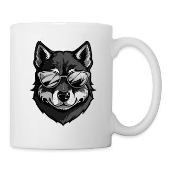 Husky Hund Hipster Cool Party - Tasse - Weiß - Rechts