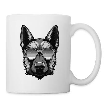 Schäferhund Hund Hipster Cool Party - Tasse - Weiß - Rechts