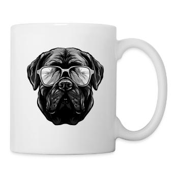 Mastiff Hund Hipster Cool Party - Tasse - Weiß - Rechts